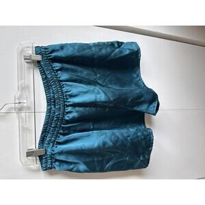 Vintage Victoria's Secret Stretchy Teal Satin Sleep Shorts Size Small